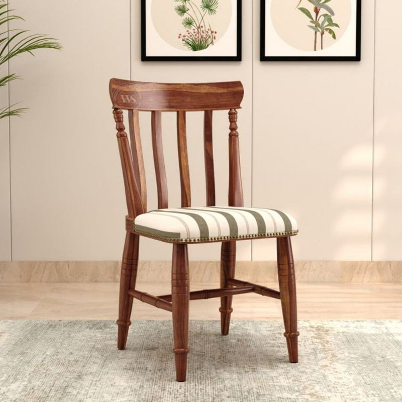 Sheesham Wood Dining Chairs – Set of 2 with Teak Finish & Elegant Detailing