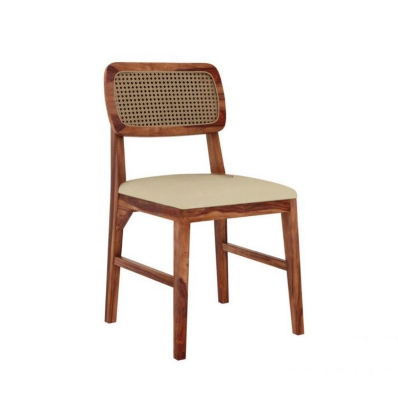 Set of 2 Sheesham Wood Dining Chairs – Honey Finish