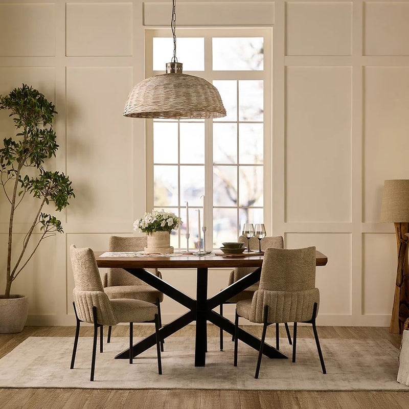 Wooden 6 Seater Dining Table with Iron