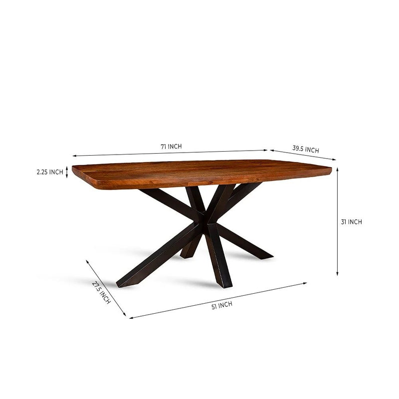 Wooden 6 Seater Dining Table with Iron