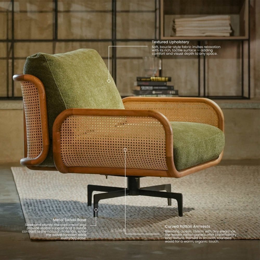 Guilio Swivel Lounge Chair - Charlotte 500