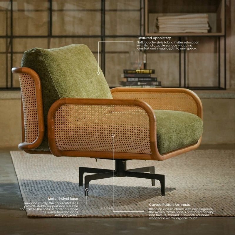 Guilio Swivel Lounge Chair - Charlotte 500