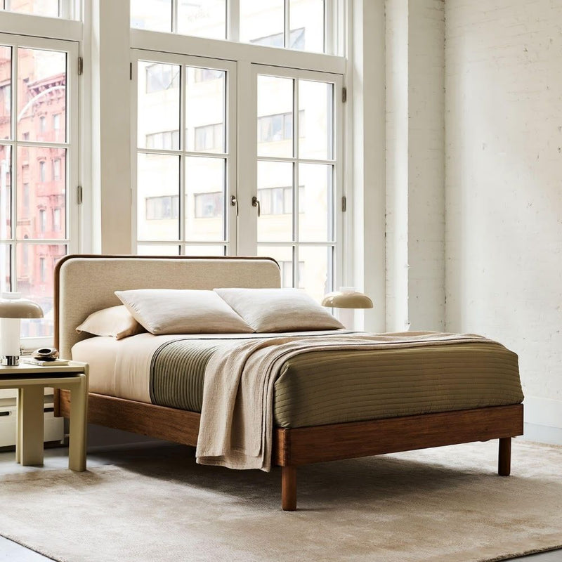 Miles Wood & Upholstered Bed