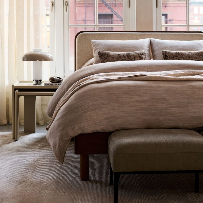 Miles Wood & Upholstered Bed