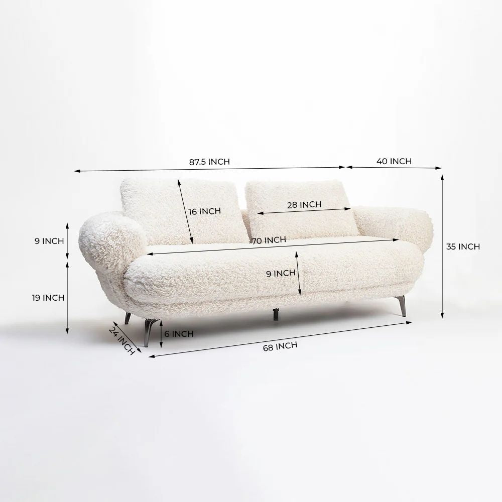 Squabble Fur Fabric Sofa