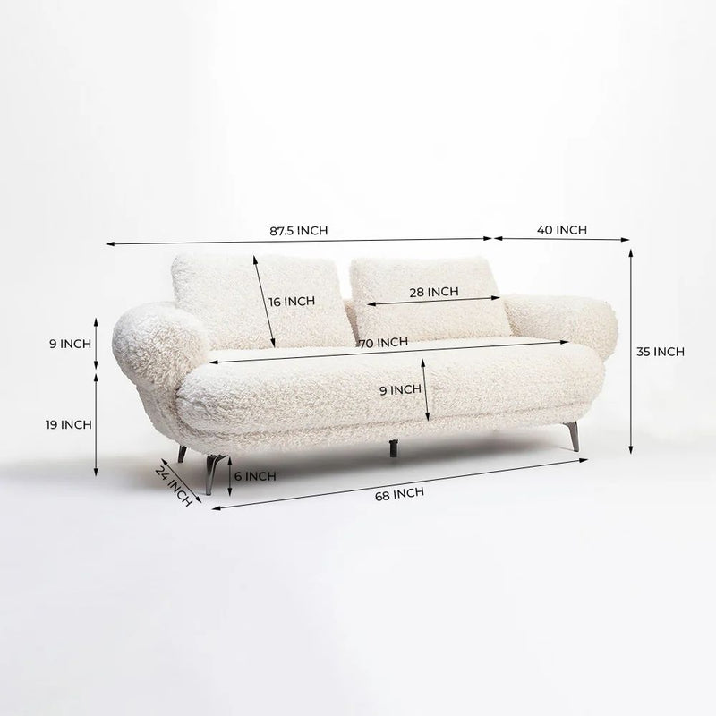 Squabble Fur Fabric Sofa