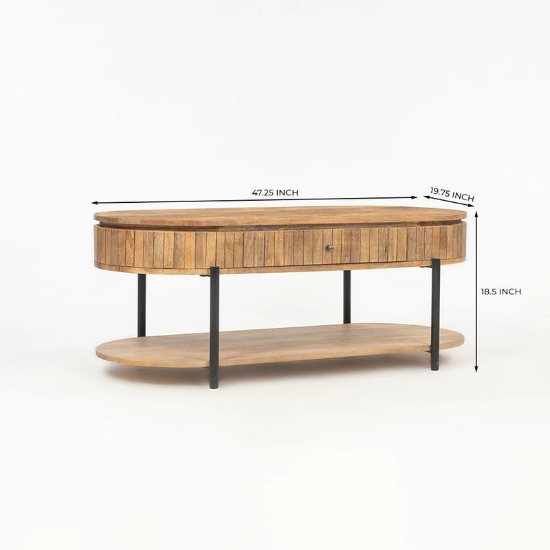 Wooden Syleen Coffee Table with Metal