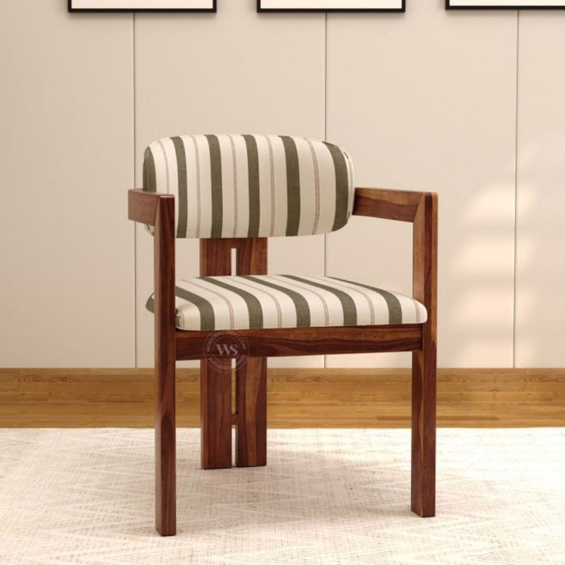Sheesham Wood Lounge Chair with Premium Green Upholstery