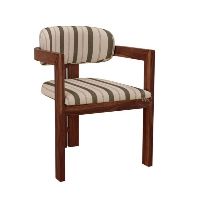 Sheesham Wood Lounge Chair with Premium Green Upholstery