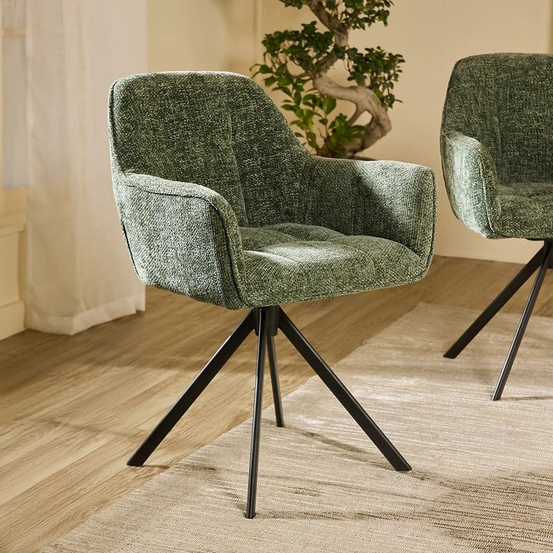 Synera Link Velvet Dining Chair with Metal Legs