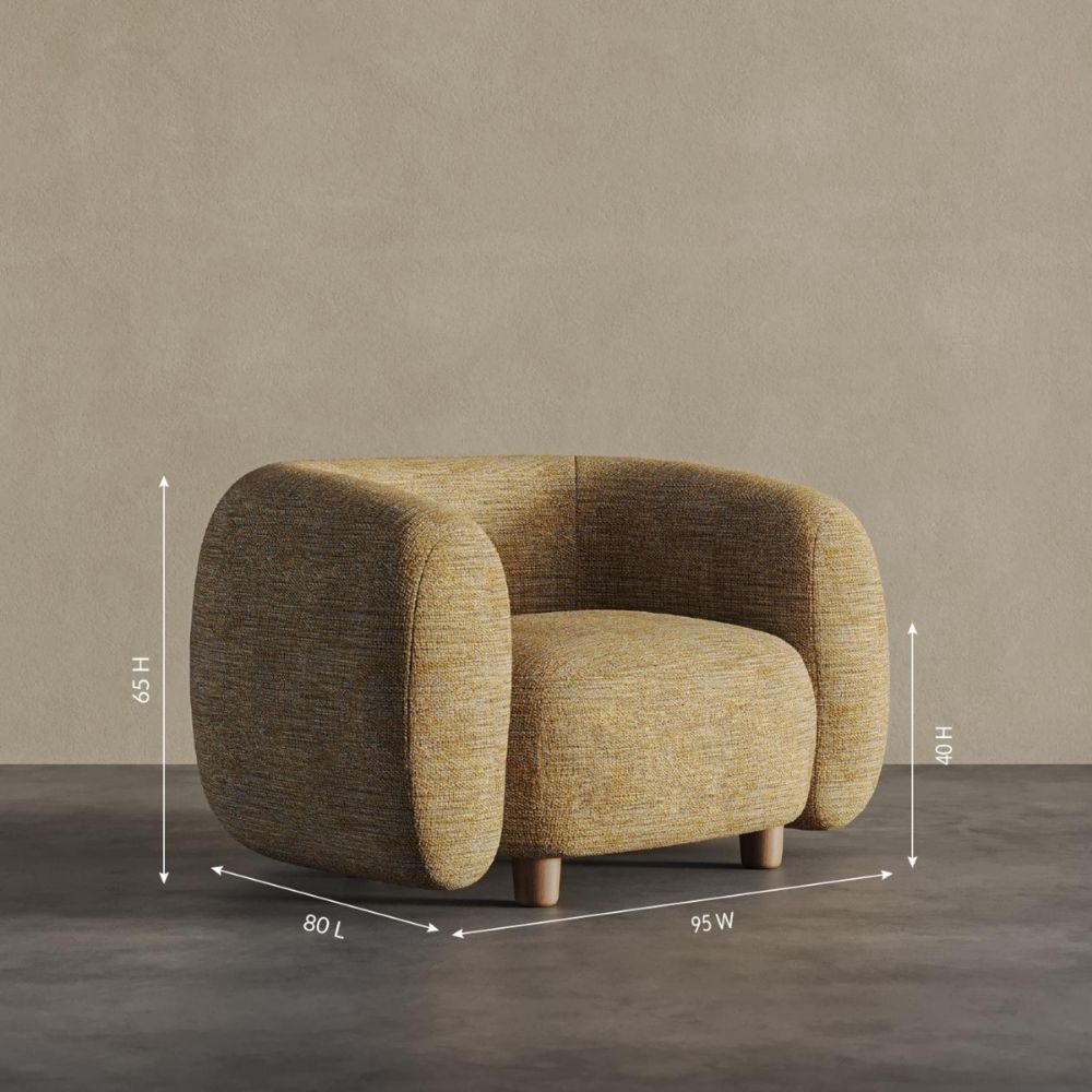 Preston Curved Lounge Chair - Manuka Honey