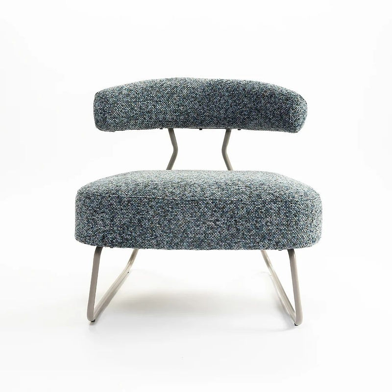 Prestine Grey Cotton Lounge Chair with Metal Frame