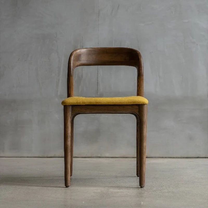 Kiara Dining Chair in European Ashwood & Fabric with Dull Teak Finish