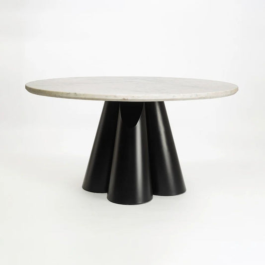 Duster Marble 6 Seater Dining Table with Iron