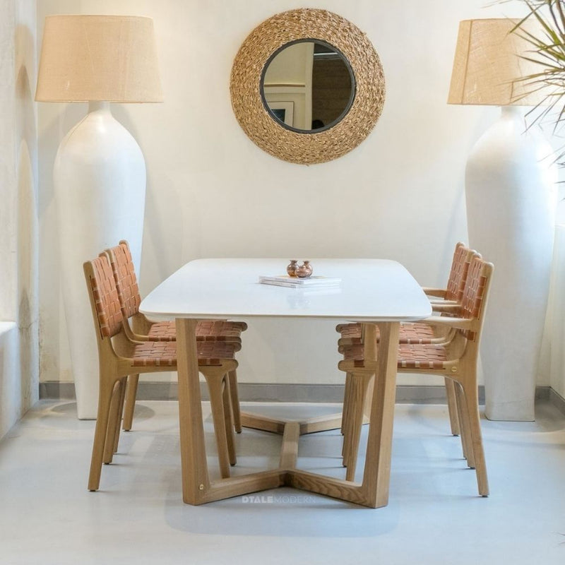 Calissa Dining Table-Carrara Bianco-6 feet