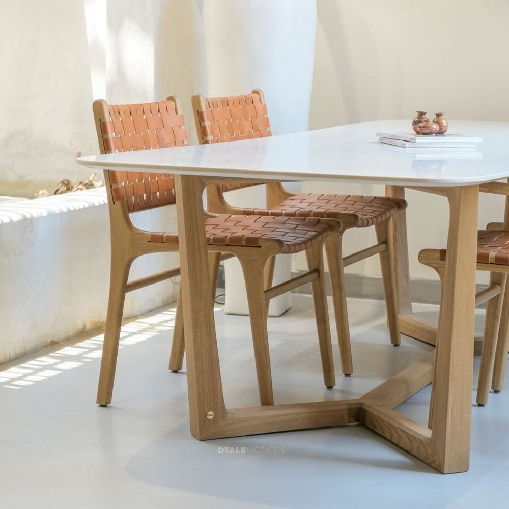 Calissa Dining Table-Carrara Bianco-6 feet