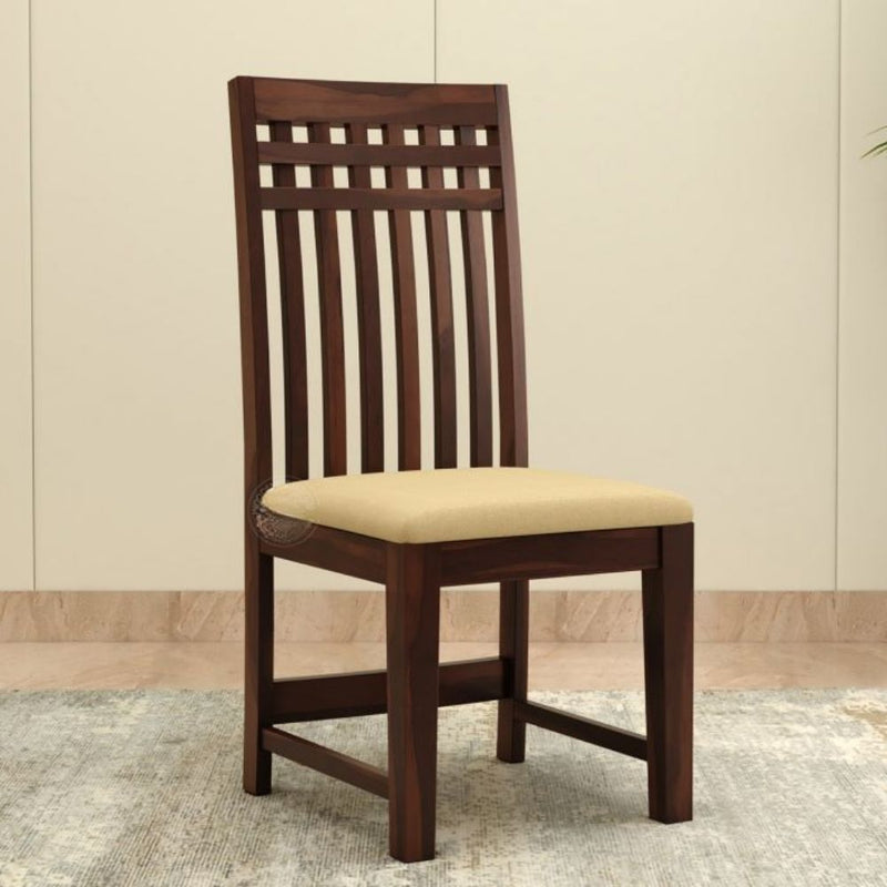 Set of 2 Sheesham Wood Dining Chairs – Walnut Finish