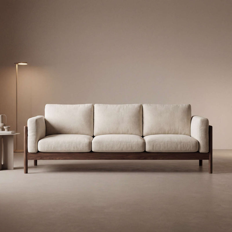 Luxury Solid Wood 3 Seater Sofa – Handmade Premium Modern Designer Sofa for Living Room