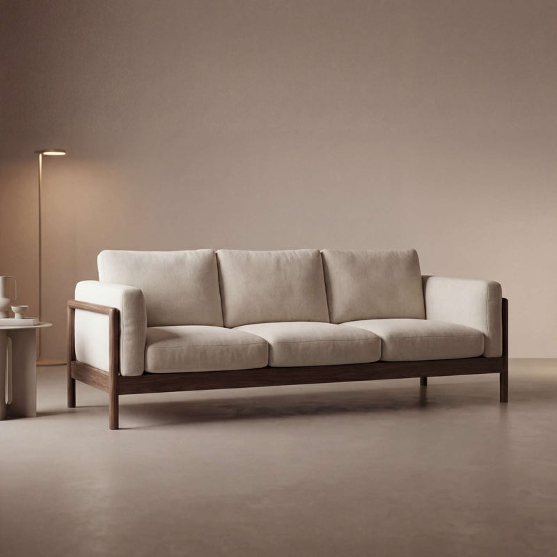 Luxury Solid Wood 3 Seater Sofa – Handmade Premium Modern Designer Sofa for Living Room