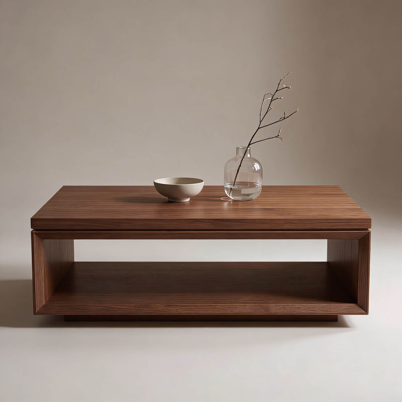 Premium Modern Walnut Coffee Table with Storage – Handcrafted Wooden Centre Table for Living Room