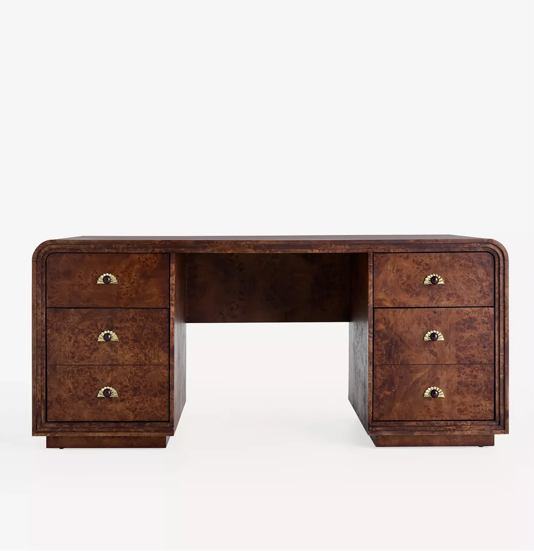 Burl Wood Executive Desk