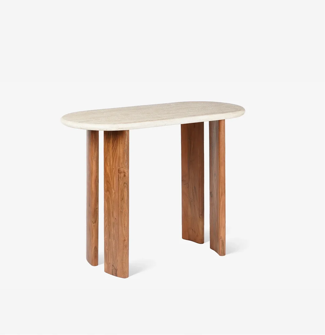 Travertine Console Table