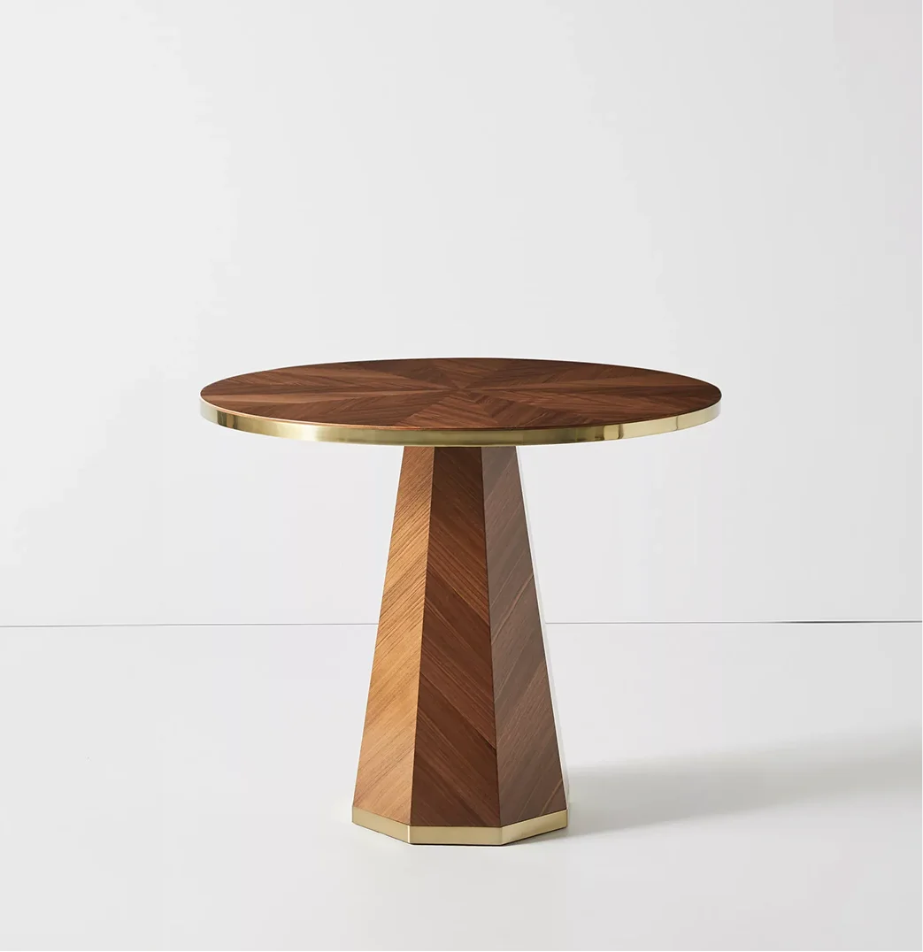 Geometric Pedestal Side Table